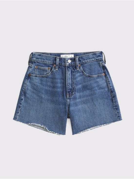 Abercrombie & Fitch Pants - The Dad Shorts High-Rise Blue Denim Cutoff Shorts